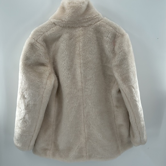 J. Crew Yuna Teddy Fur Coat, Cream, Size Large - Picture 2 of 6